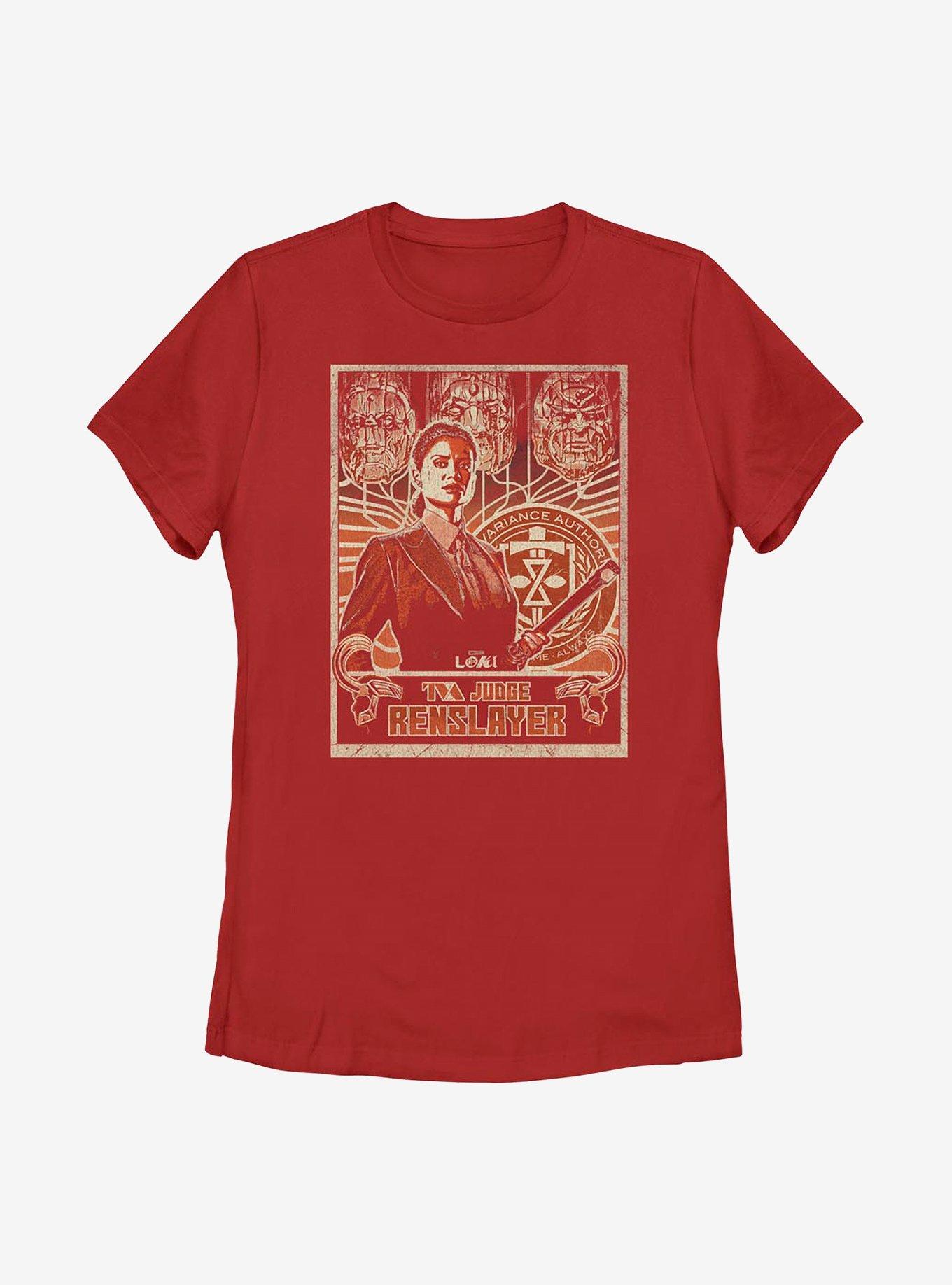 Marvel Loki TVA Judge Renslayer Womens T-Shirt, RED, hi-res