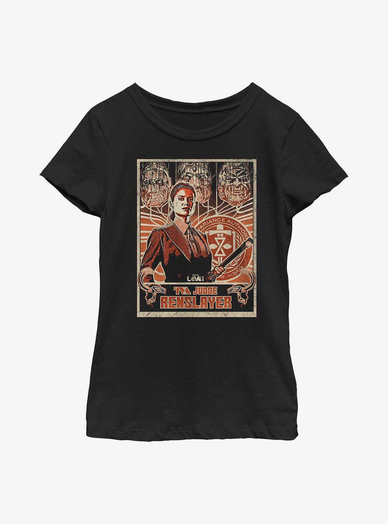 Marvel Loki TVA Judge Renslayer Youth Girls T-Shirt, BLACK, hi-res