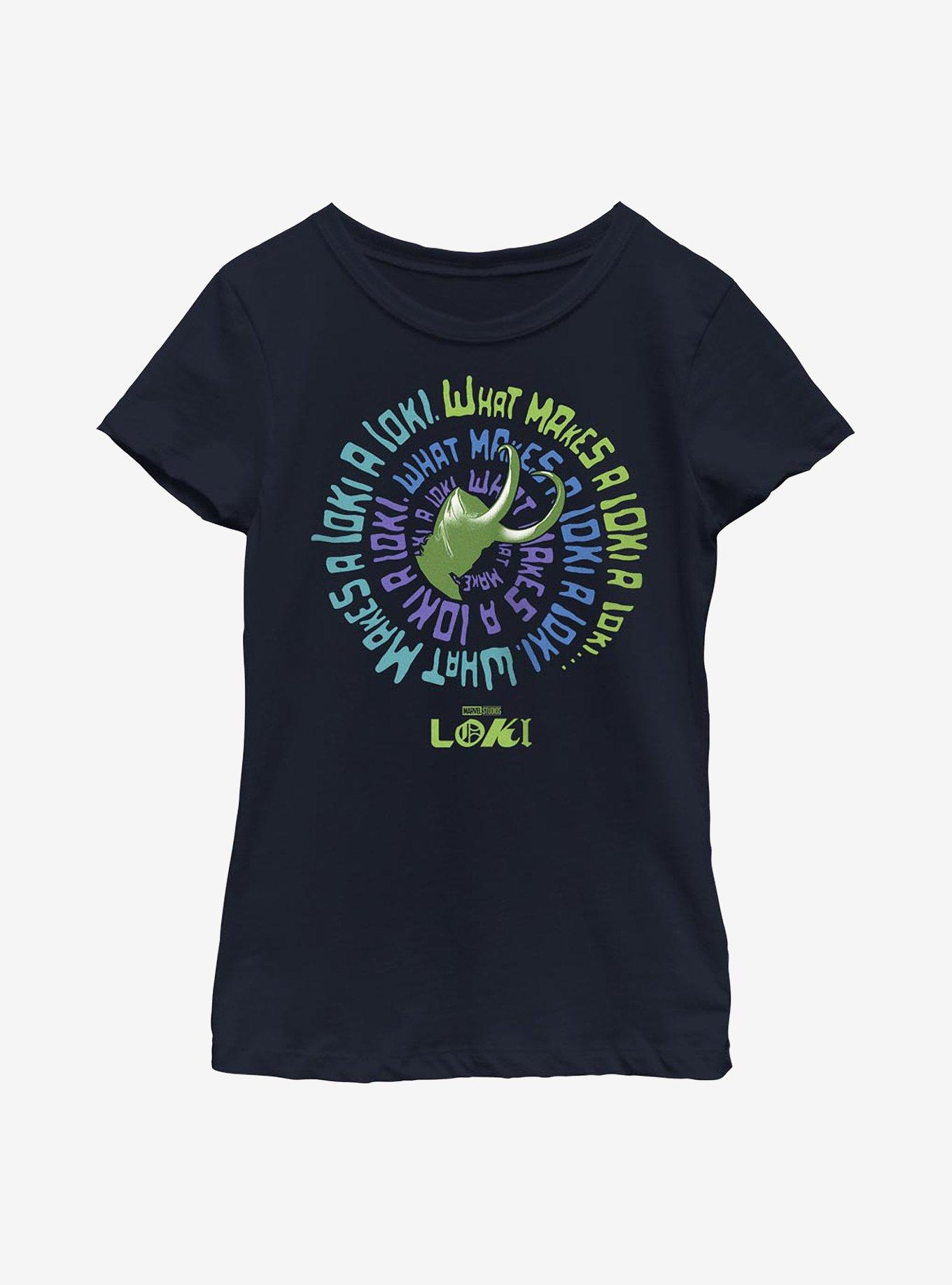 Marvel Loki What Makes A Loki A Loki Youth Girls T-Shirt, NAVY, hi-res