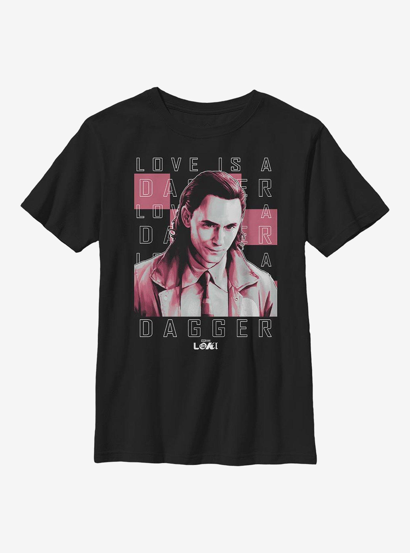 Marvel Loki Love Is A Dagger Youth T-Shirt, BLACK, hi-res