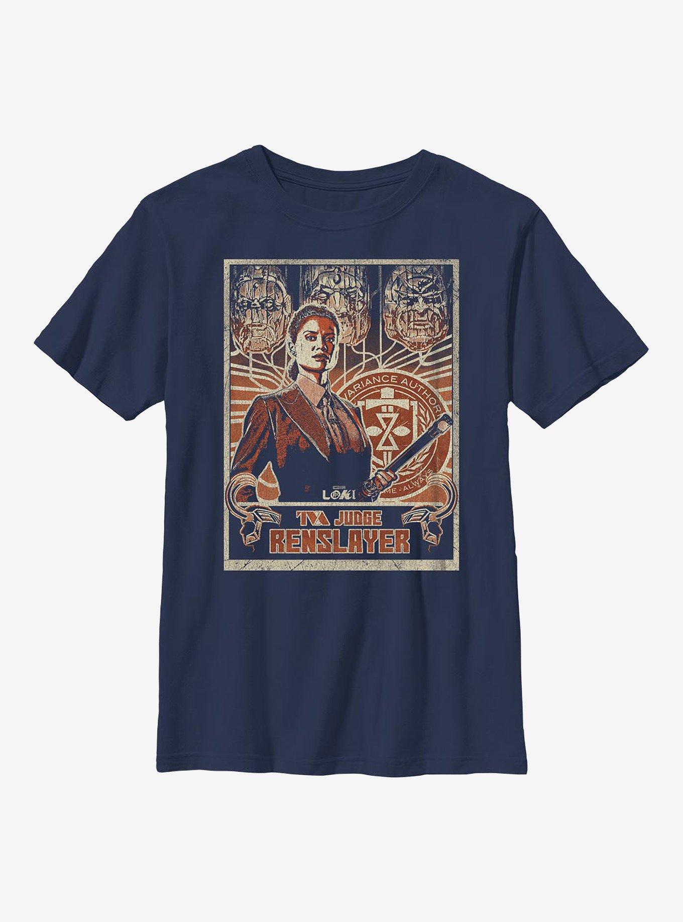Marvel Loki TVA Judge Renslayer Youth T-Shirt, NAVY, hi-res