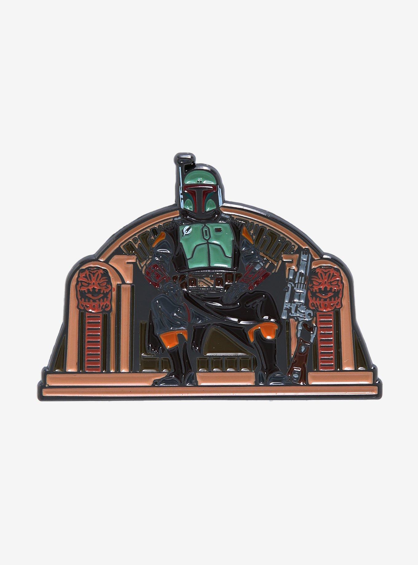 Star Wars The Mandalorian Boba Fett on Throne Enamel Pin, , hi-res