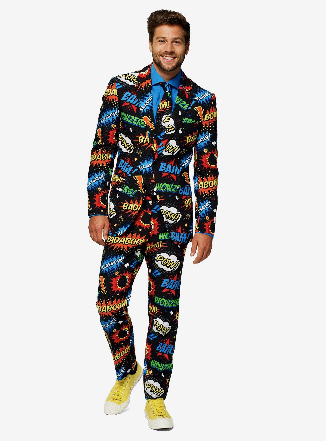 Badaboom Retro Comics Suit, , hi-res