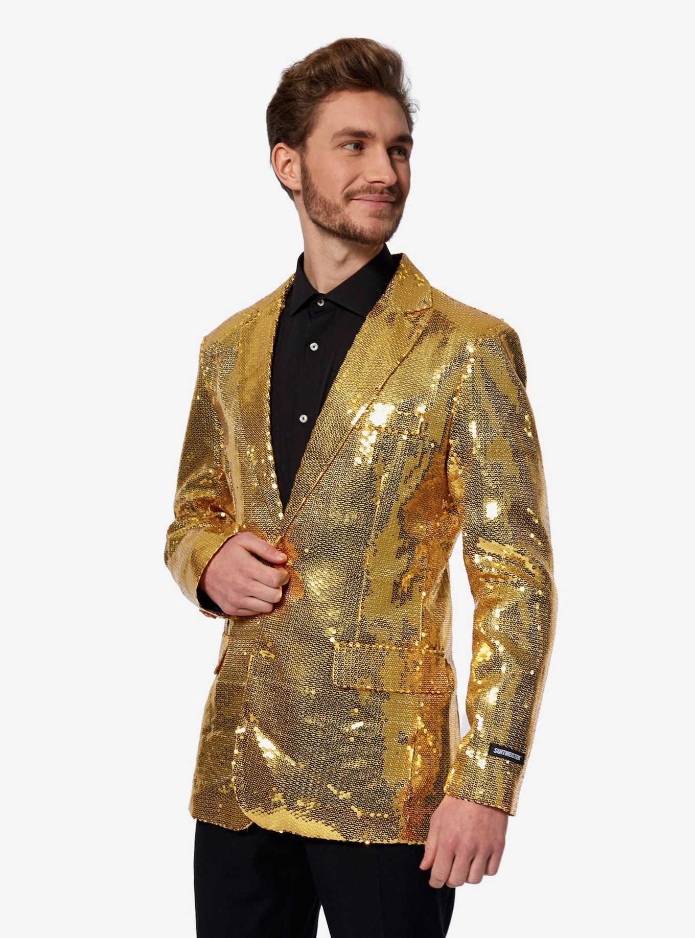 Gold Sequin Party Blazer, , hi-res