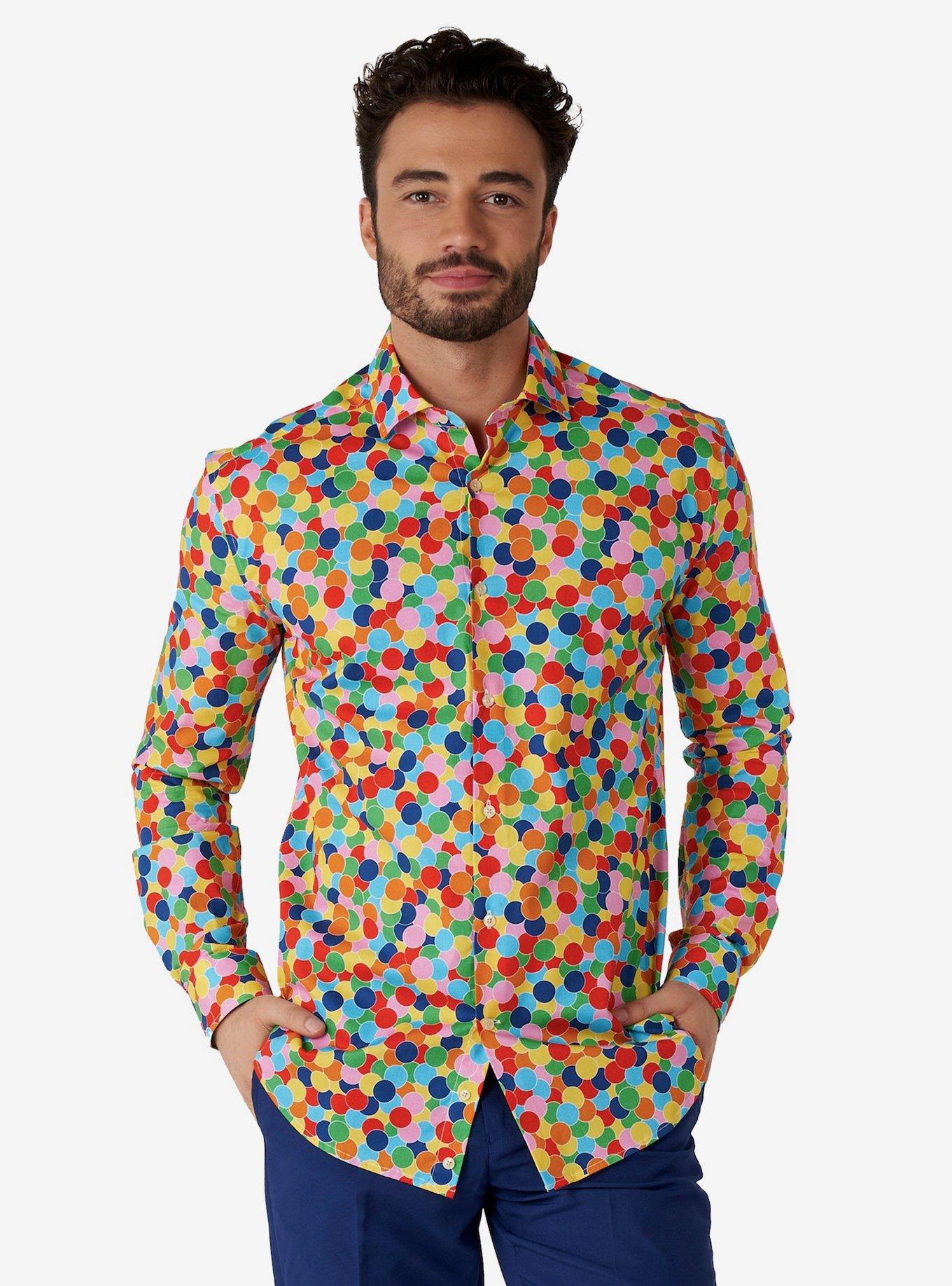 Confetti Woven Button-Up, MULTICOLOR, hi-res