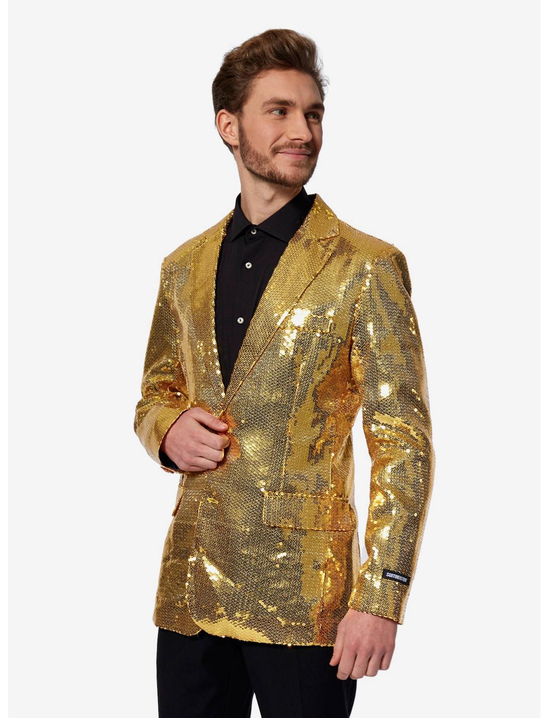Gold Sequin Party Blazer, GOLD, hi-res