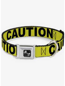 Caution Tape Seatbelt Dog Collar, , hi-res