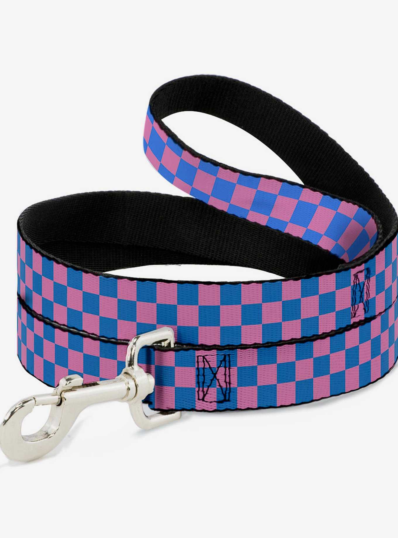 Checker Print Dog Leash Baby Pink Blue, , hi-res