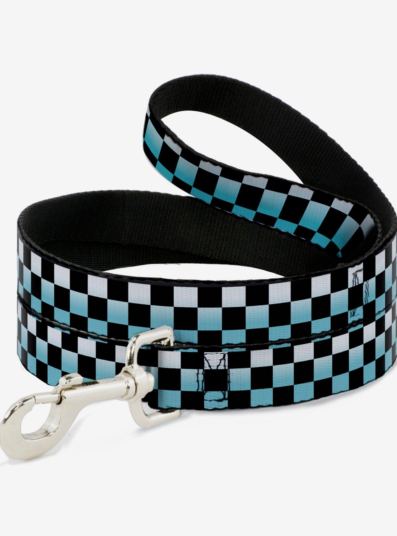 Checker Print Dog Leash Ombre Turquoise, , hi-res