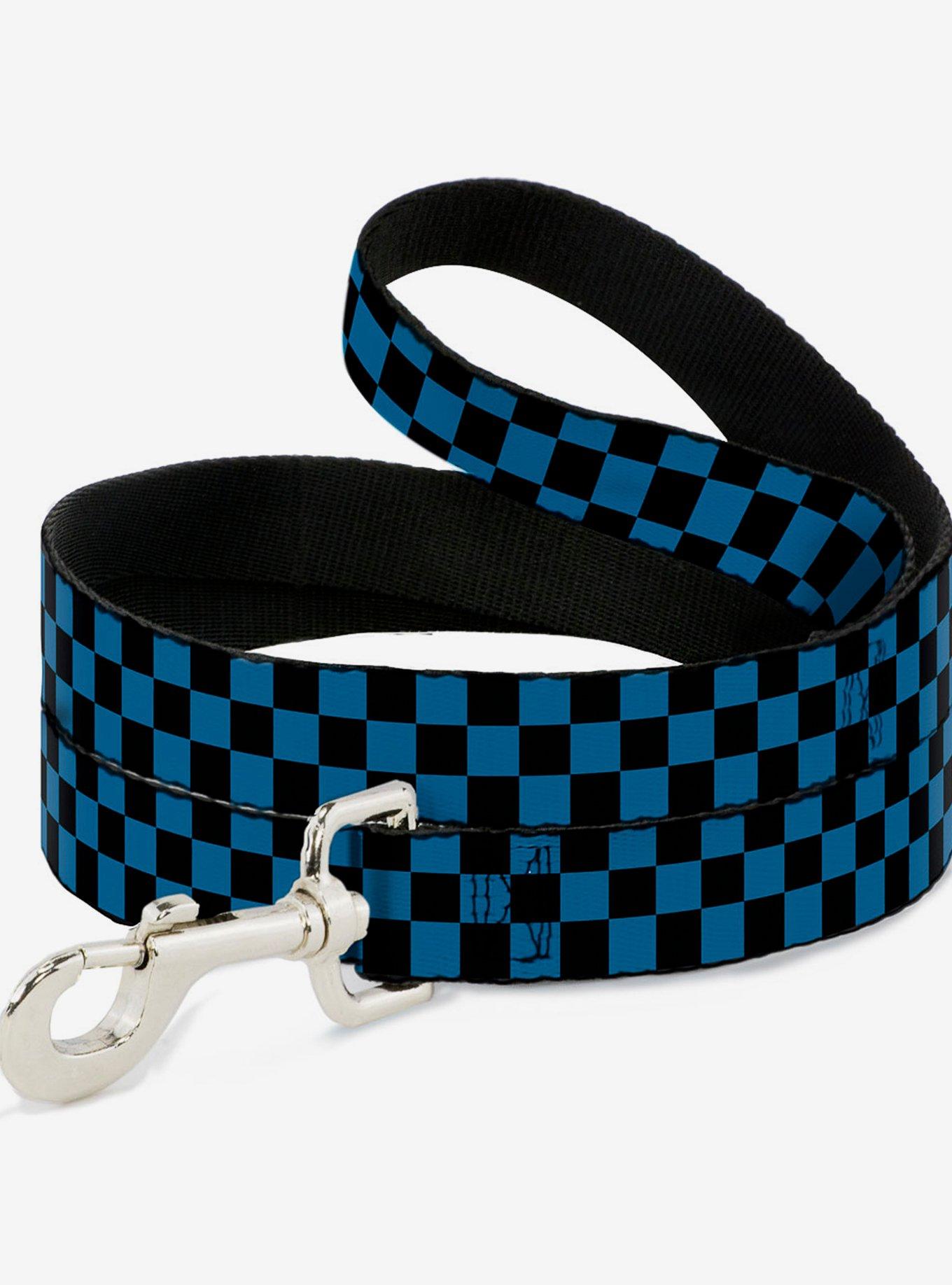 Checker Print Dog Leash Turquoise, , hi-res