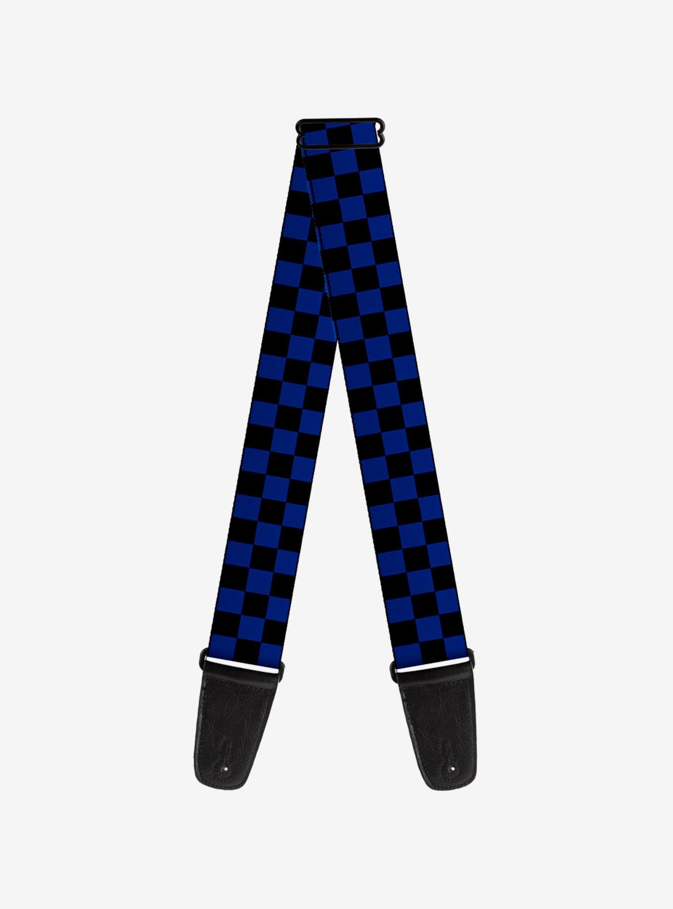 Checker Print Guitar Strap Royal, , hi-res