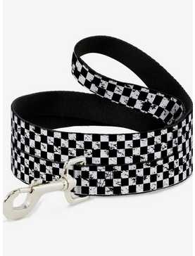 Distressed Checker Print Dog Leash, , hi-res
