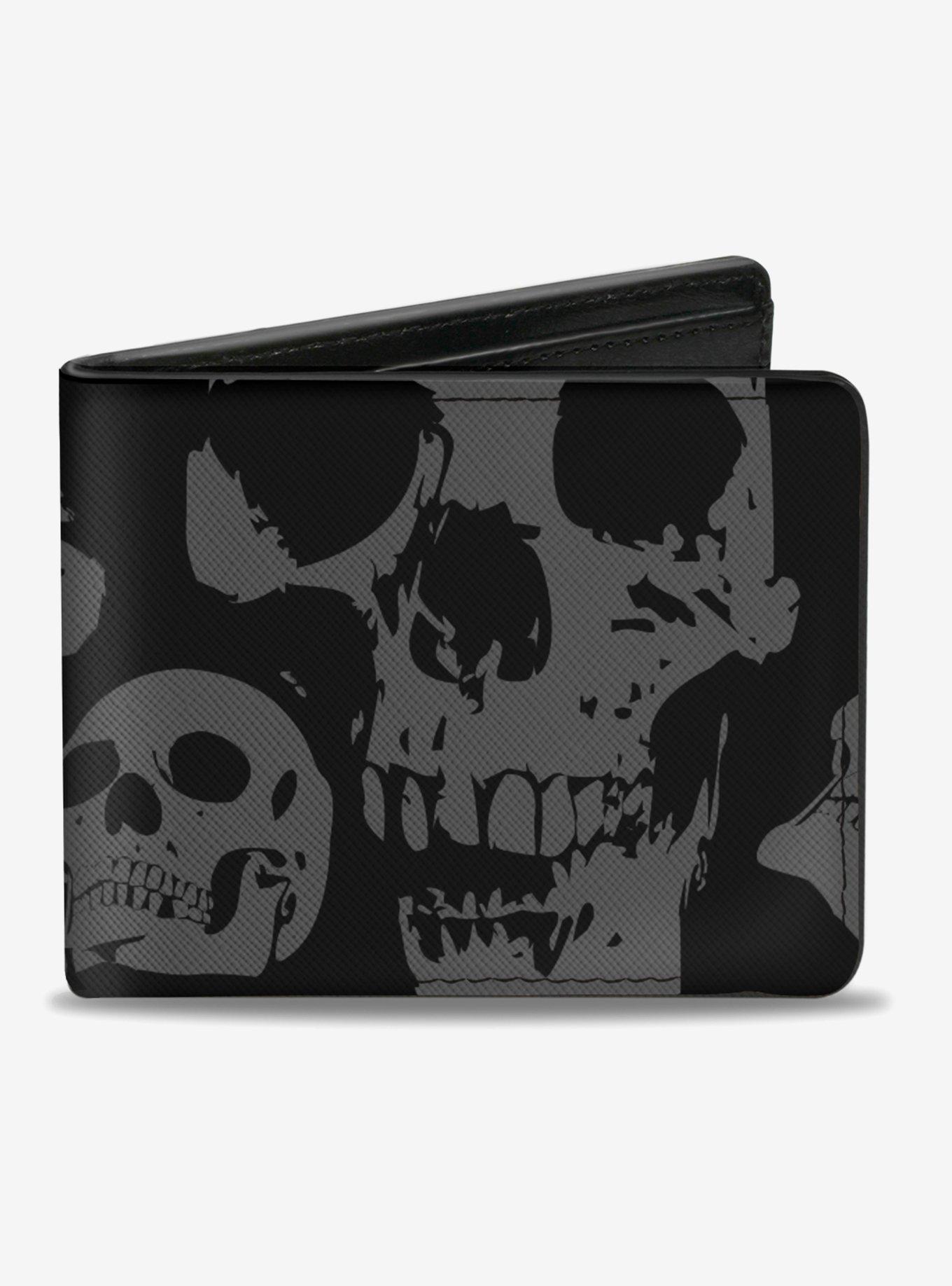 Stacked Skulls Bifold Wallet, , hi-res