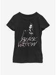 Marvel Black Widow Distress Widow Youth Girls T-Shirt, BLACK, hi-res