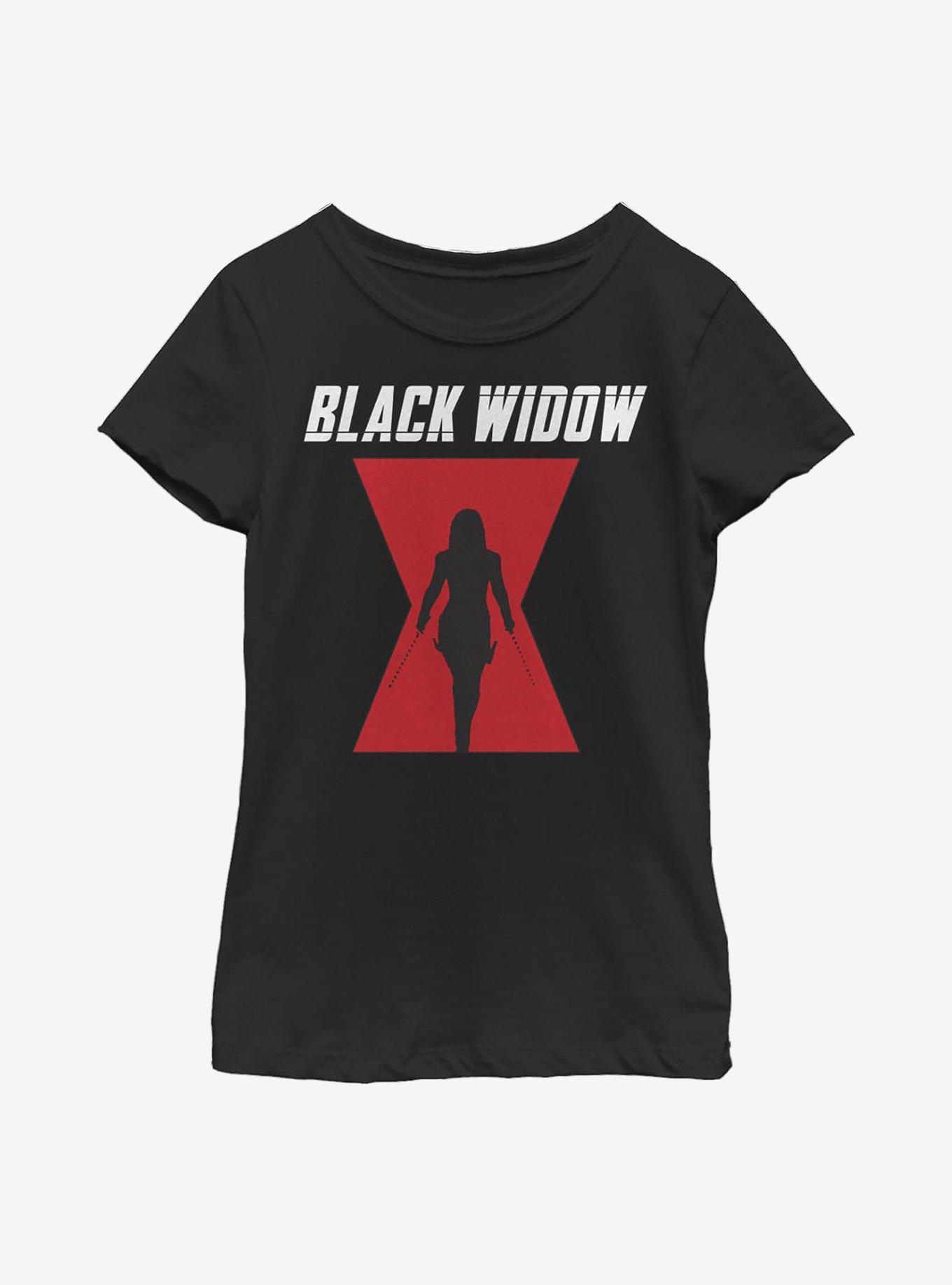 Marvel Black Widow Logo Youth Girls T-Shirt, BLACK, hi-res