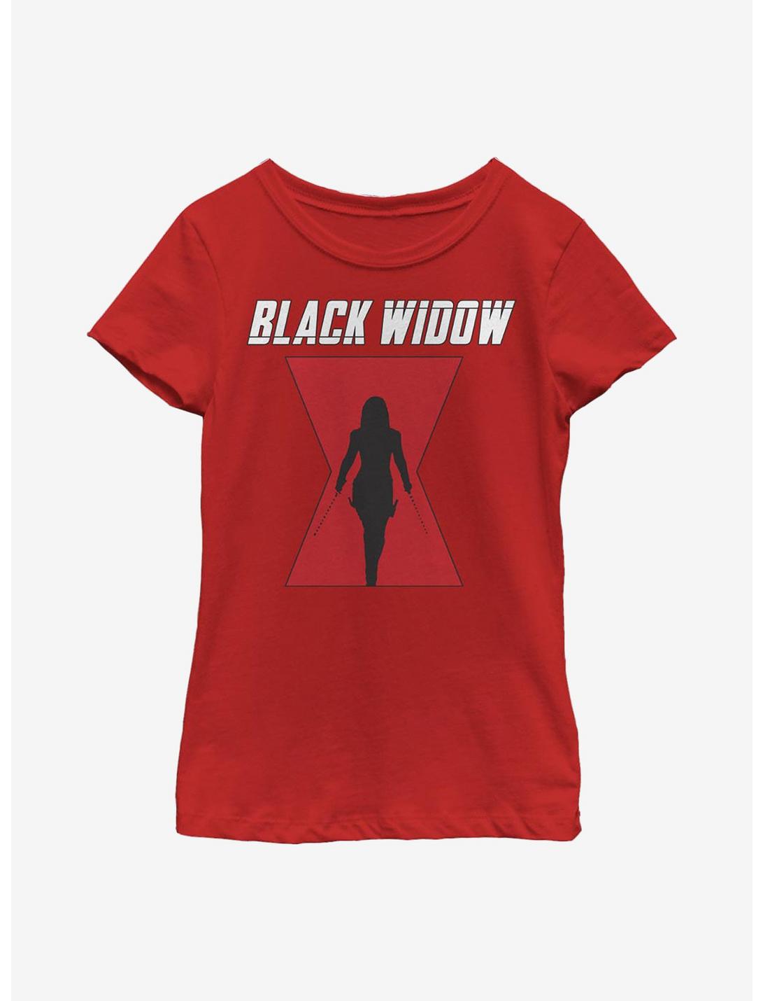 Marvel Black Widow Logo Youth Girls T-Shirt, RED, hi-res