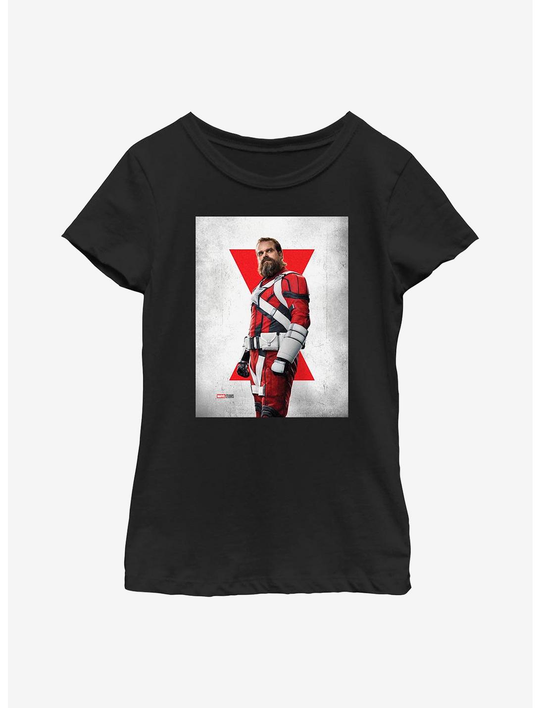 Marvel Black Widow Red Guardian Poster Youth Girls T-Shirt, BLACK, hi-res