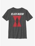 Marvel Black Widow Logo Youth T-Shirt, CHAR HTR, hi-res