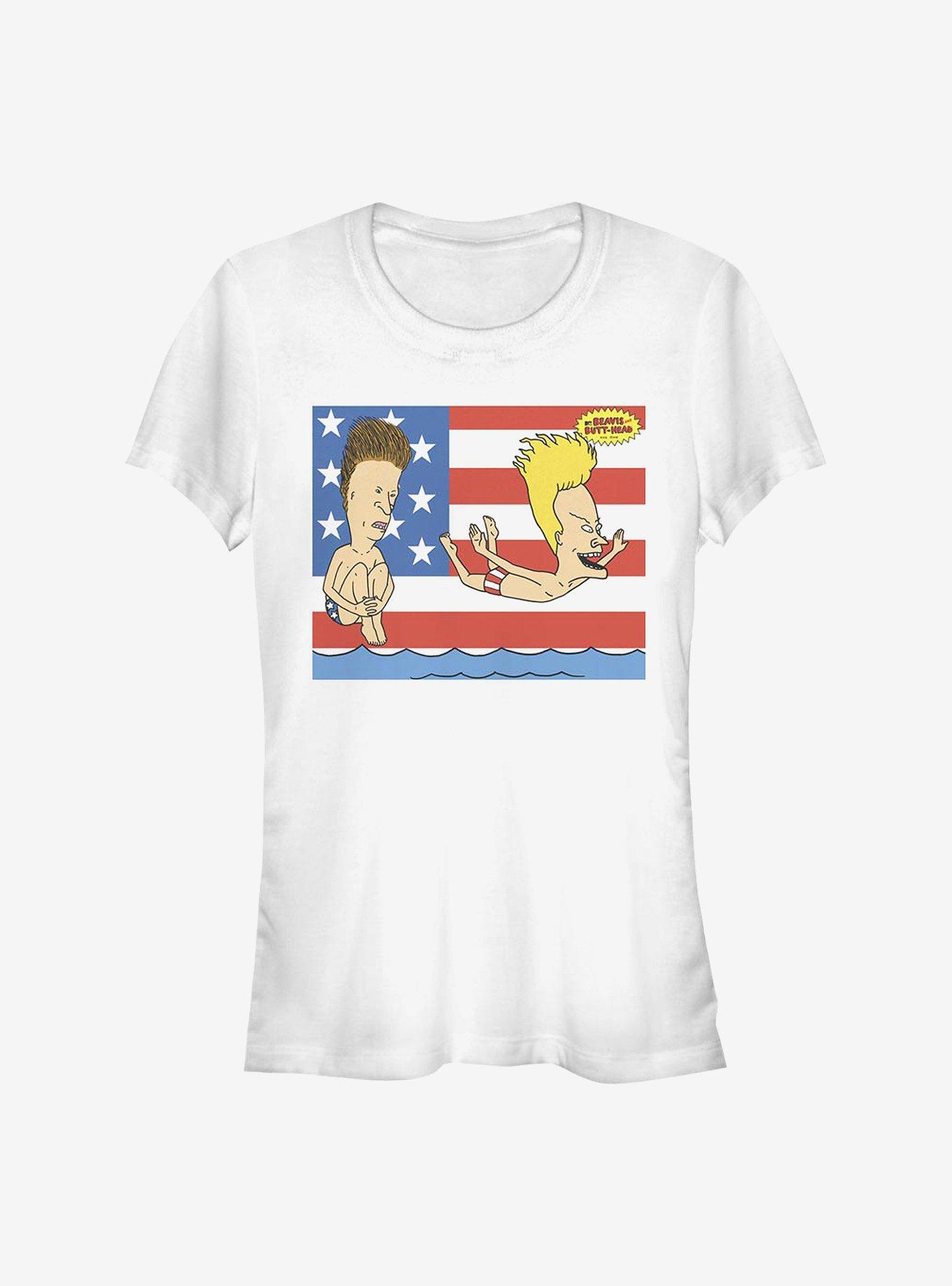 Beavis And Butthead 'Merica Girls T-Shirt, WHITE, hi-res