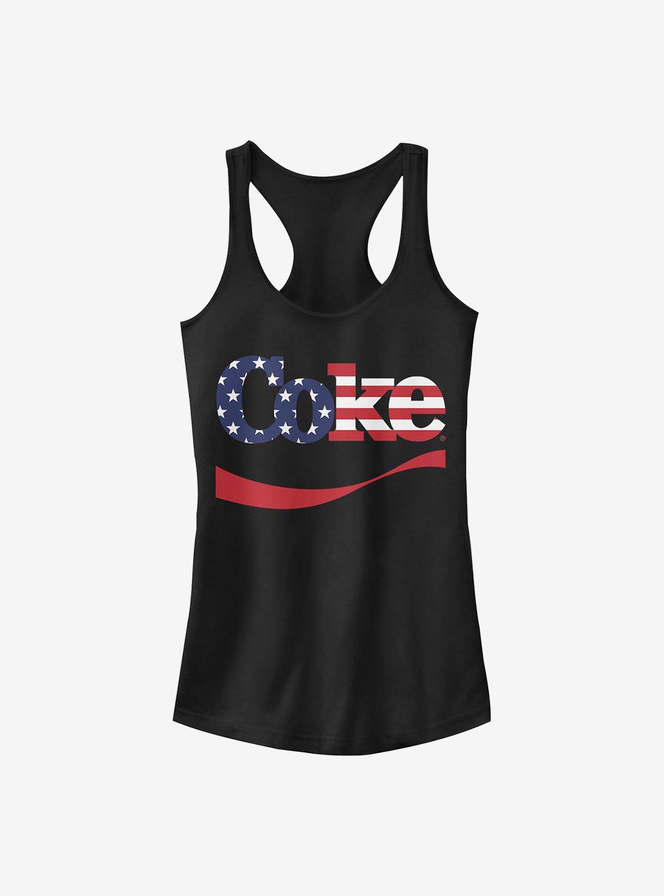 Coca-Cola Spangled Coke Girls Tank, BLACK, hi-res