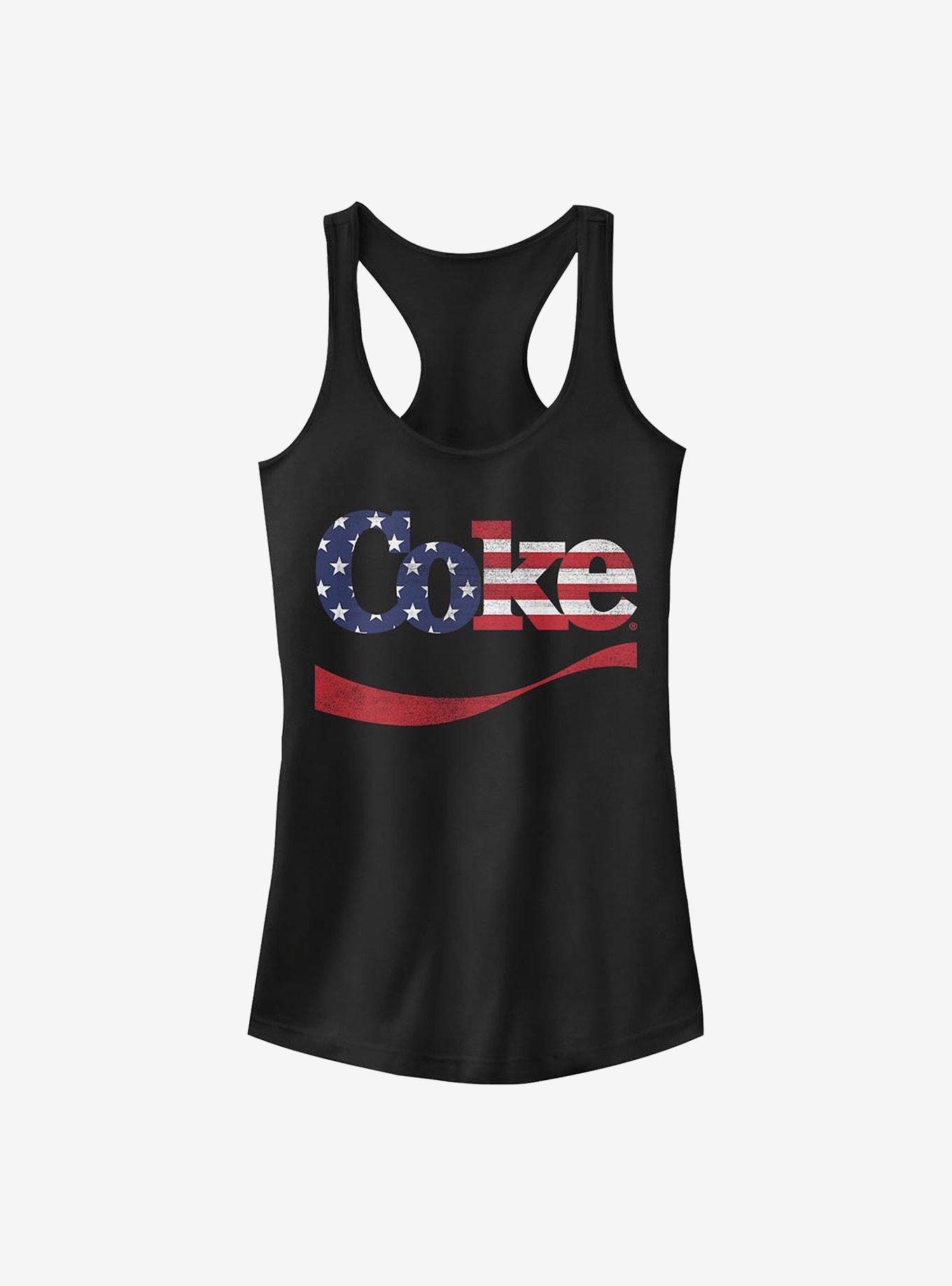 Coca-Cola Spangled Coke Girls Tank, BLACK, hi-res