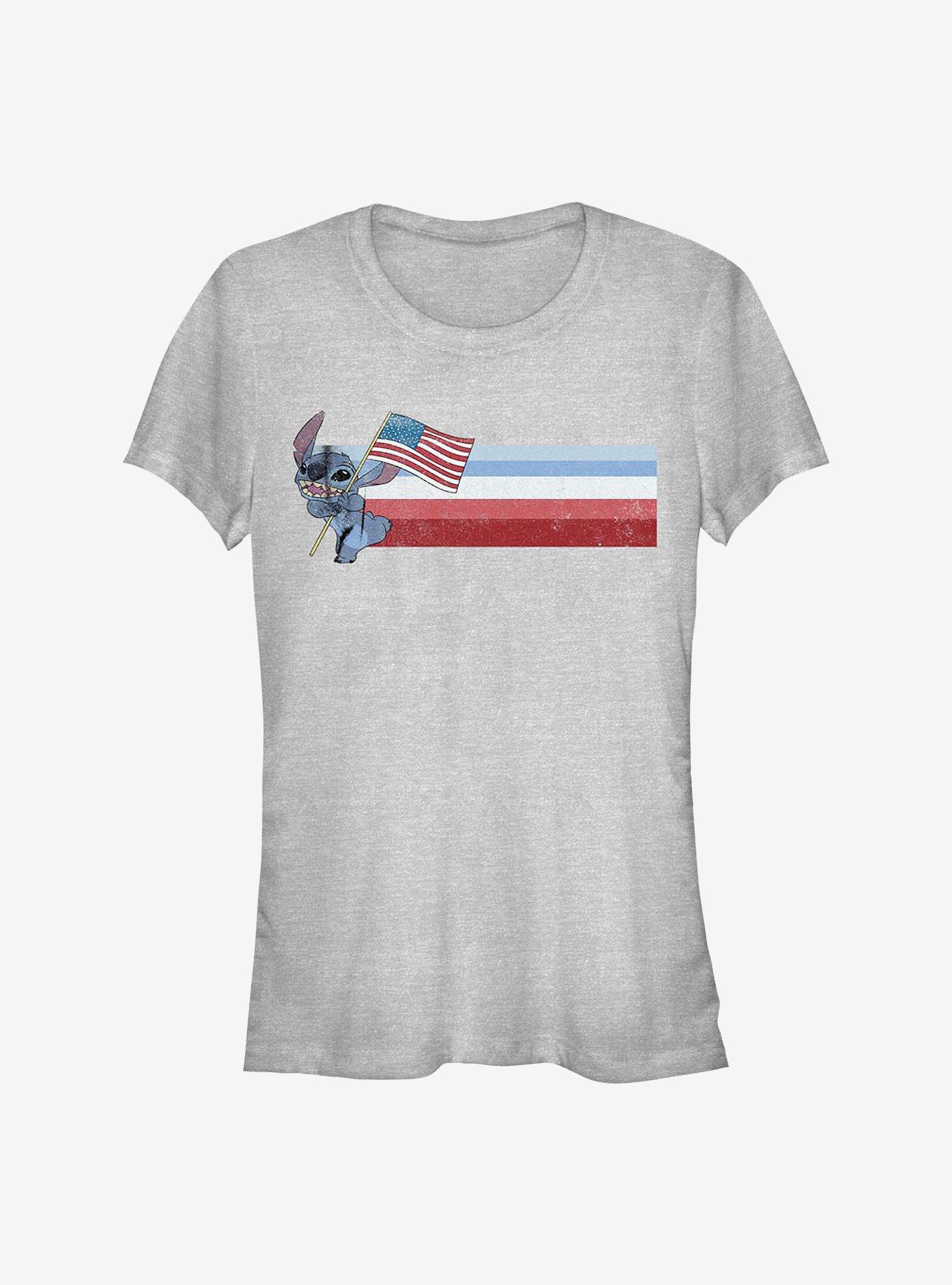 Disney Lilo & Stitch Flag Stitch Girls T-Shirt, , hi-res