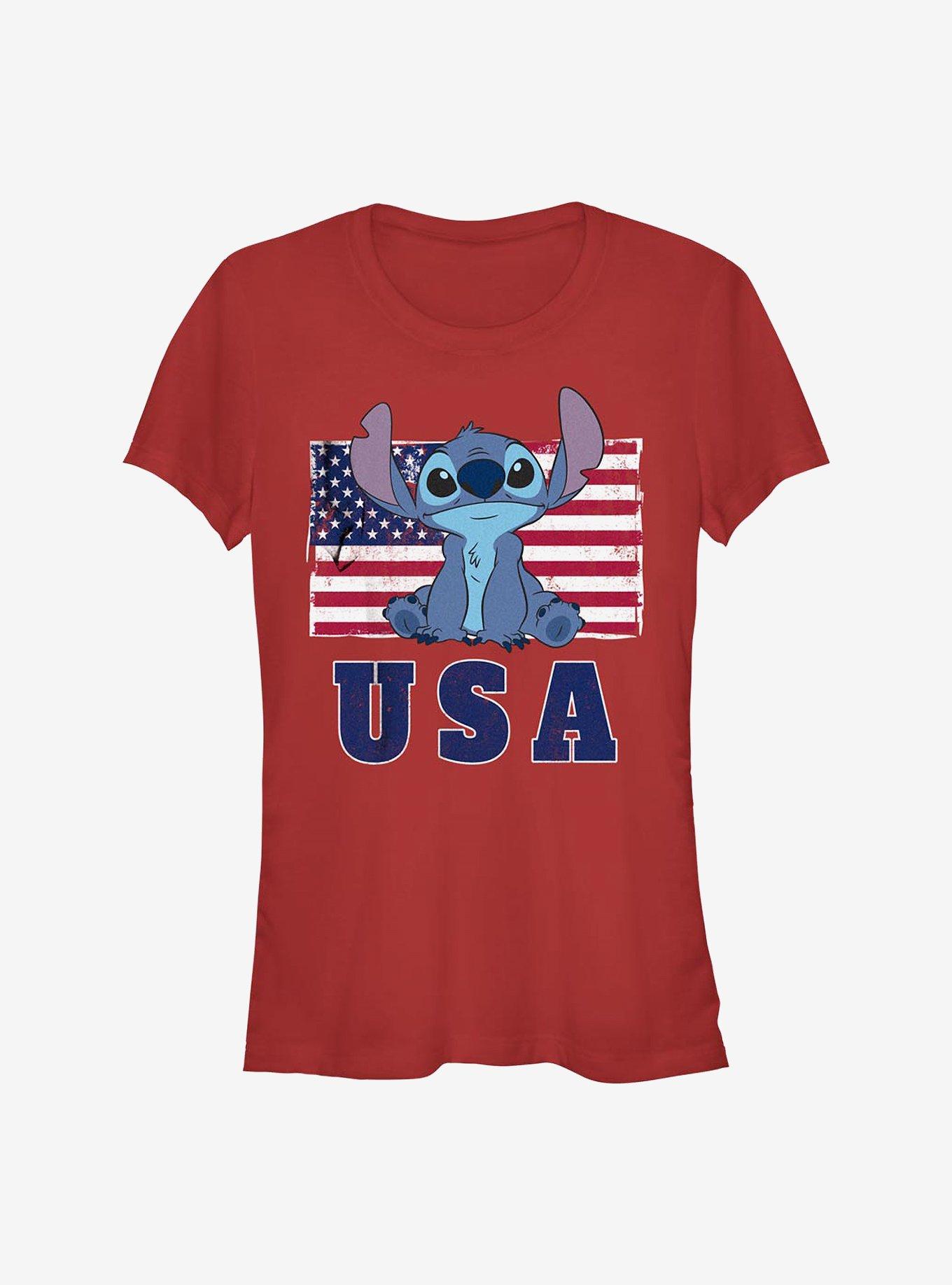 Disney Lilo & Stitch 'Merica Stitch Girls T-Shirt, RED, hi-res