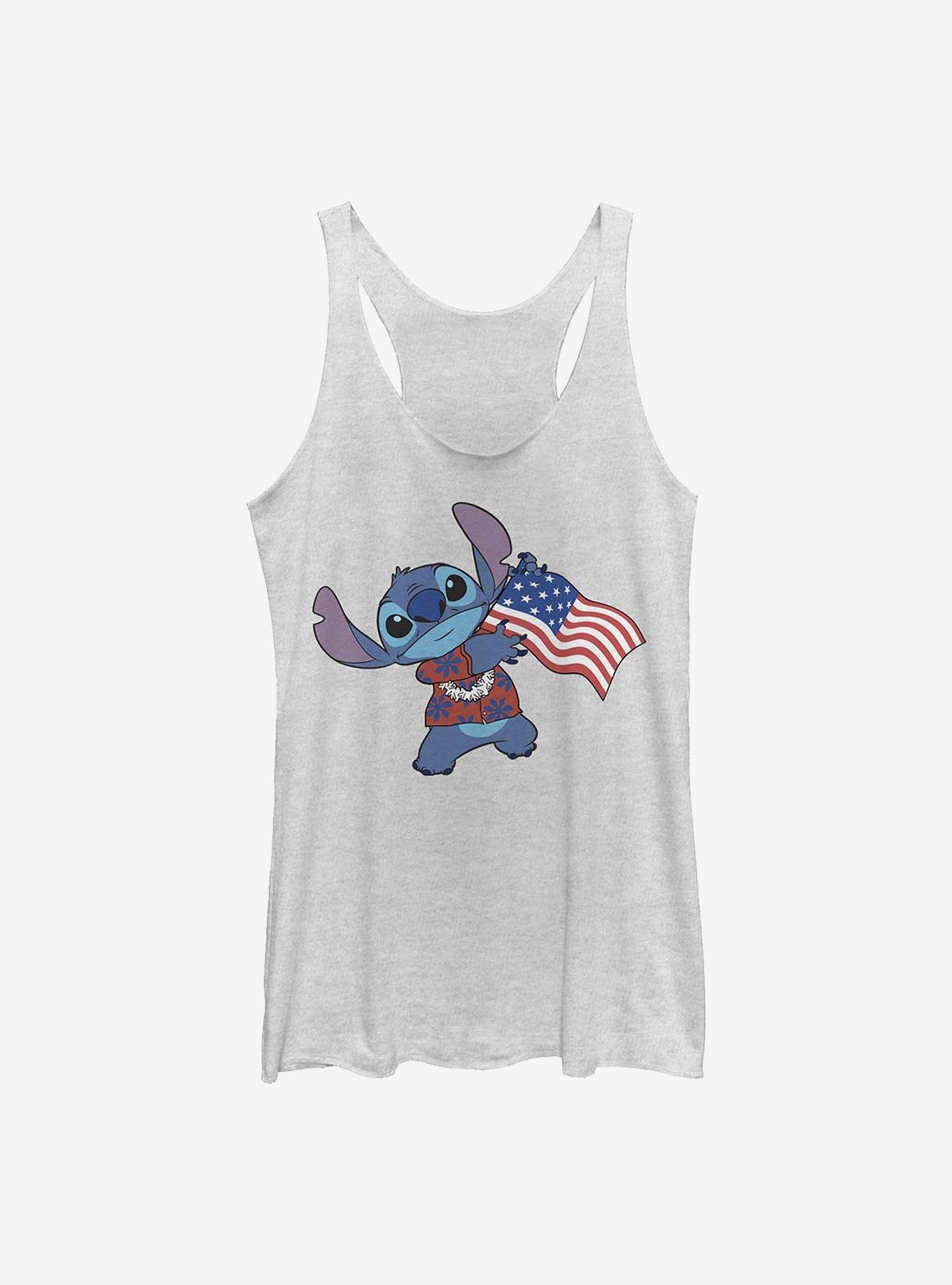 Disney Lilo & Stitch Tropical Stitch Flag Girls Tank Htr, WHITE HTR, hi-res