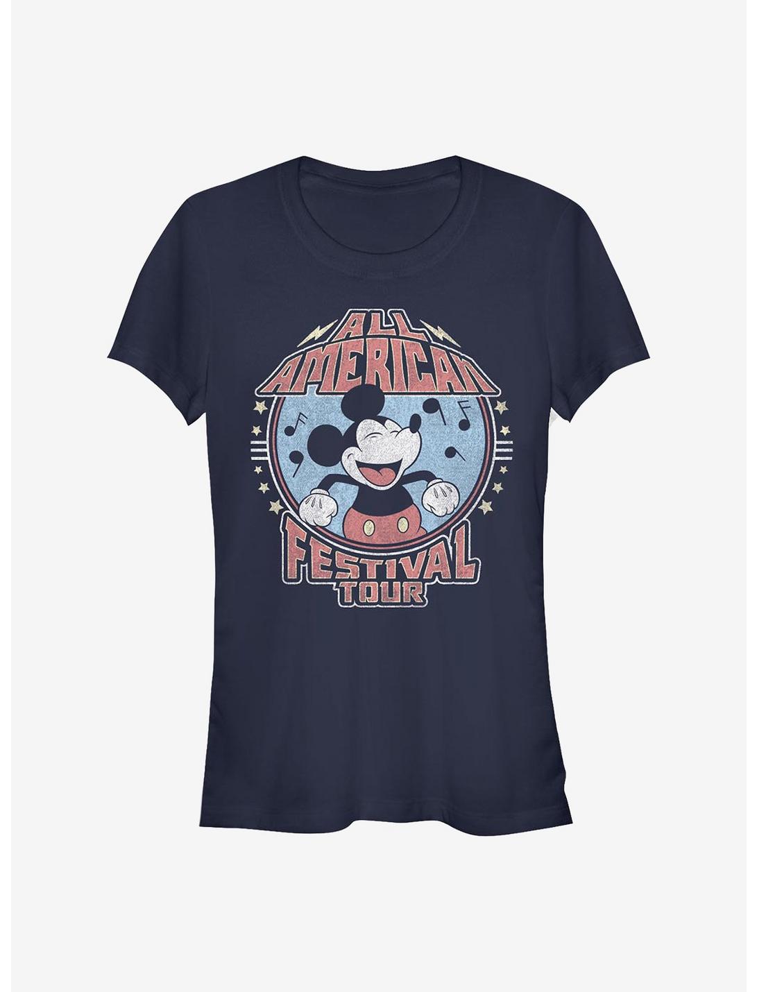 Disney Mickey Mouse All American Festival Tour Girls T-Shirt, NAVY, hi-res