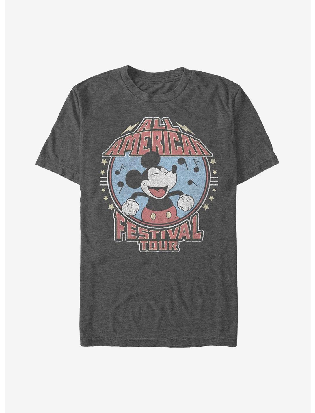 Disney Mickey Mouse All American Festival Tour T-Shirt, CHAR HTR, hi-res
