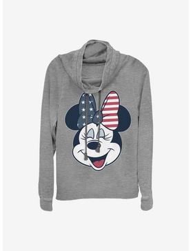 Disney Minnie Mouse America Bow Cowlneck Long-Sleeve Girls Top, , hi-res