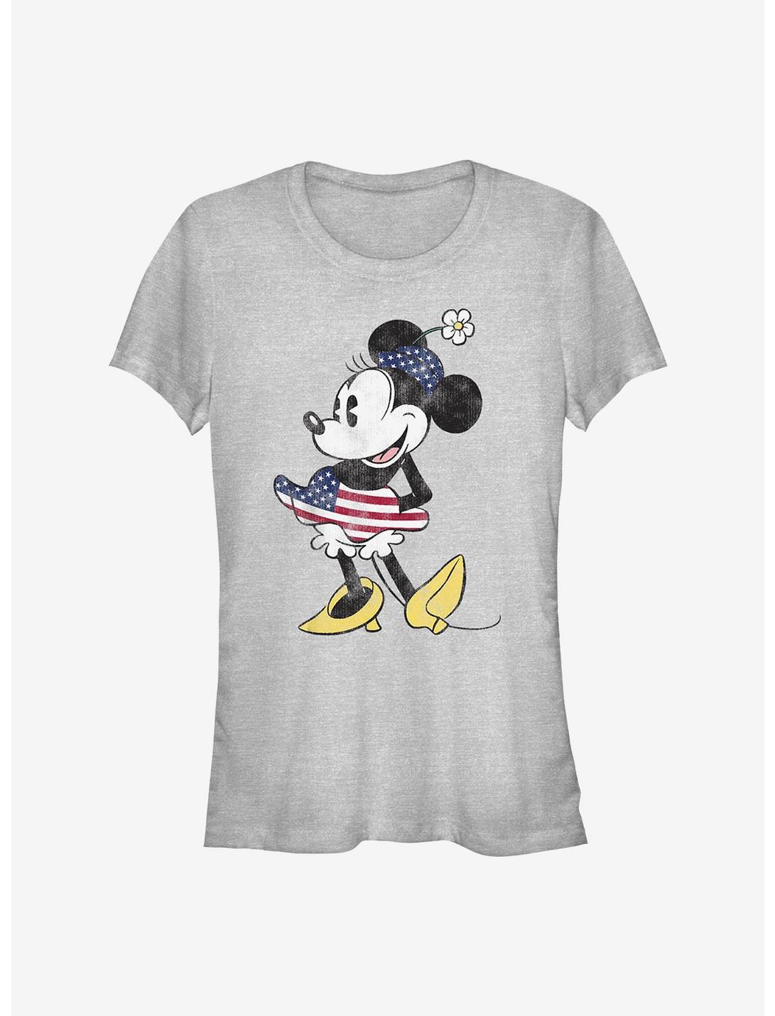 Disney Minnie Mouse Vintage U.S. Flag Girls T-Shirt, ATH HTR, hi-res