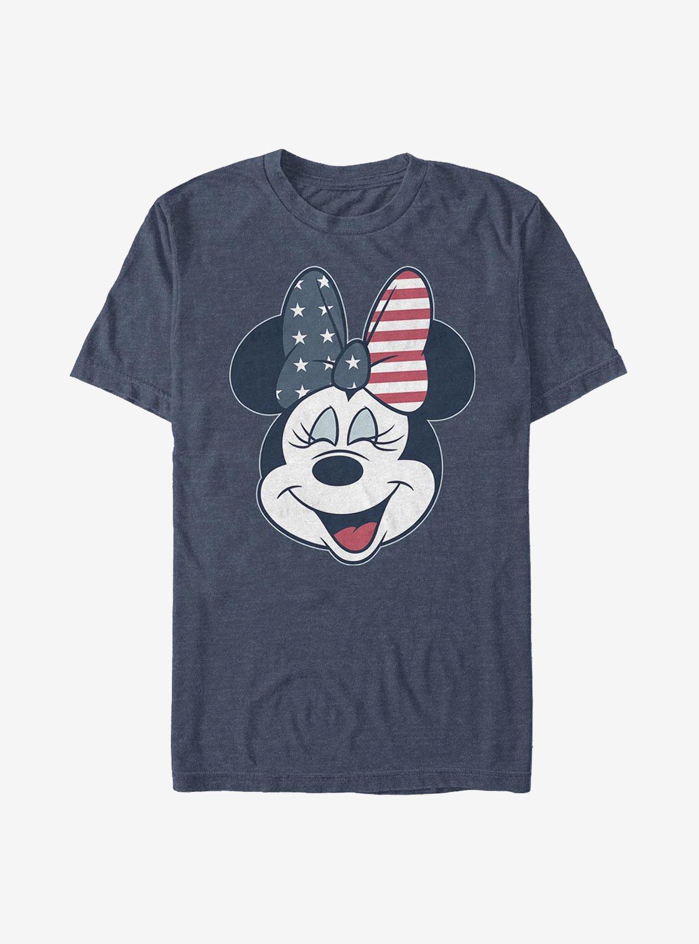 Disney Minnie Mouse America Bow T-Shirt, NAVY HTR, hi-res
