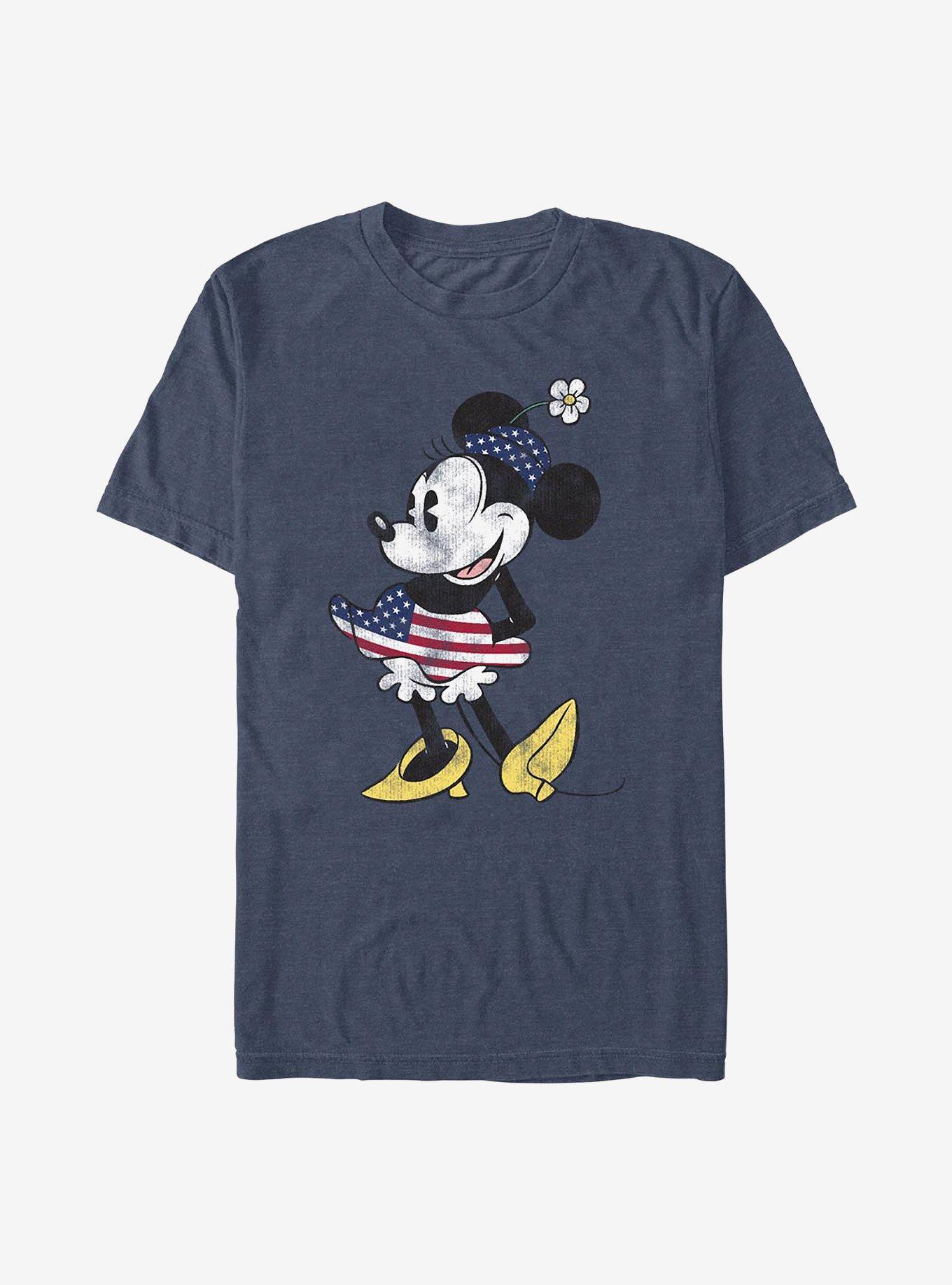 Disney Minnie Mouse Vintage U.S. Flag T-Shirt, NAVY HTR, hi-res