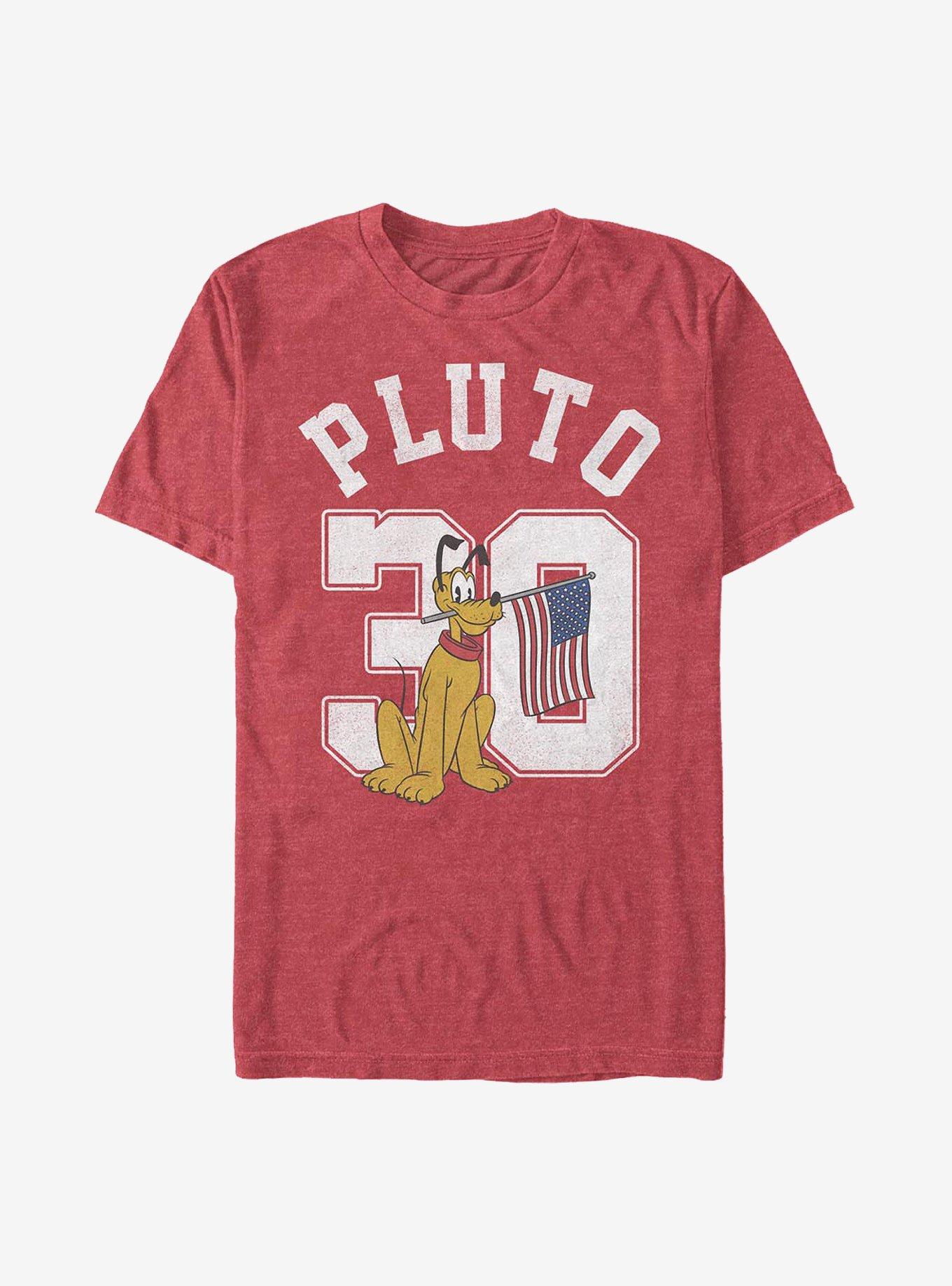 Disney Pluto Pluto Collegiate T-Shirt, RED HTR, hi-res