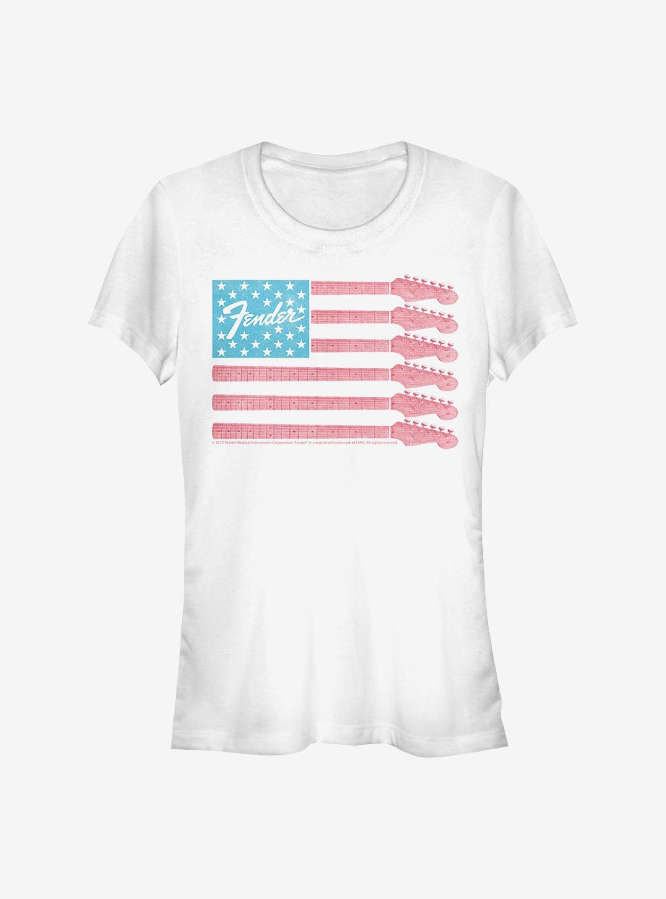 Fender Guitar Flag Girls T-Shirt, WHITE, hi-res