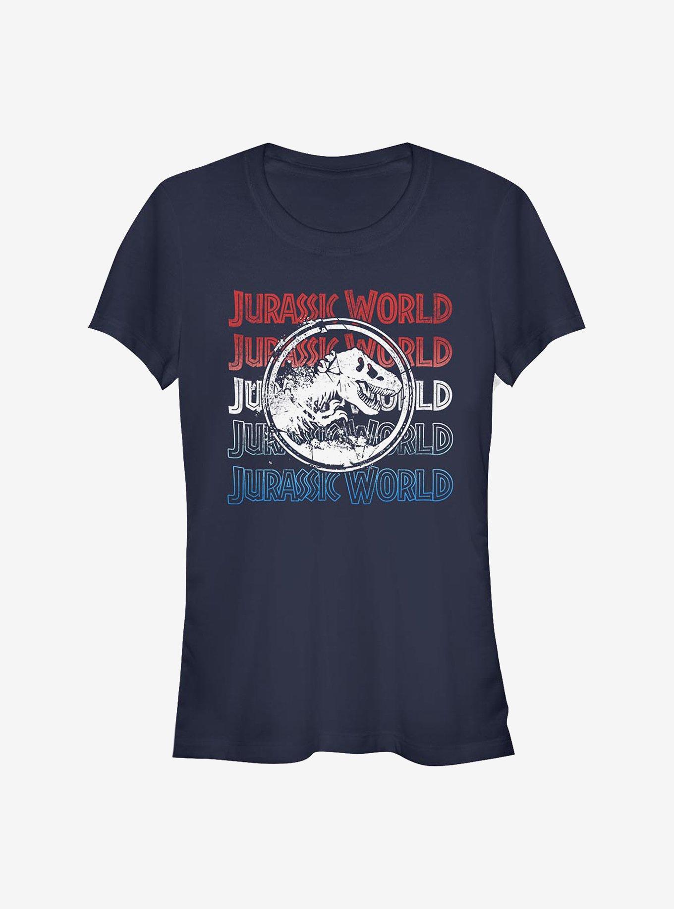 Jurassic Park Logo Repeat Girls T-Shirt, , hi-res