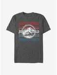Jurassic Park Logo Repeat T-Shirt, CHAR HTR, hi-res