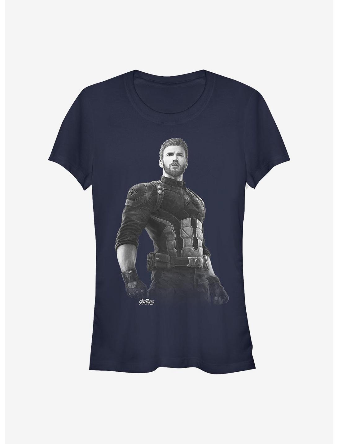 Marvel Captain America Fierce Pose Girls T-Shirt, BLACK, hi-res