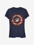 Marvel Captain America Flag Shield Girls T-Shirt, NAVY, hi-res