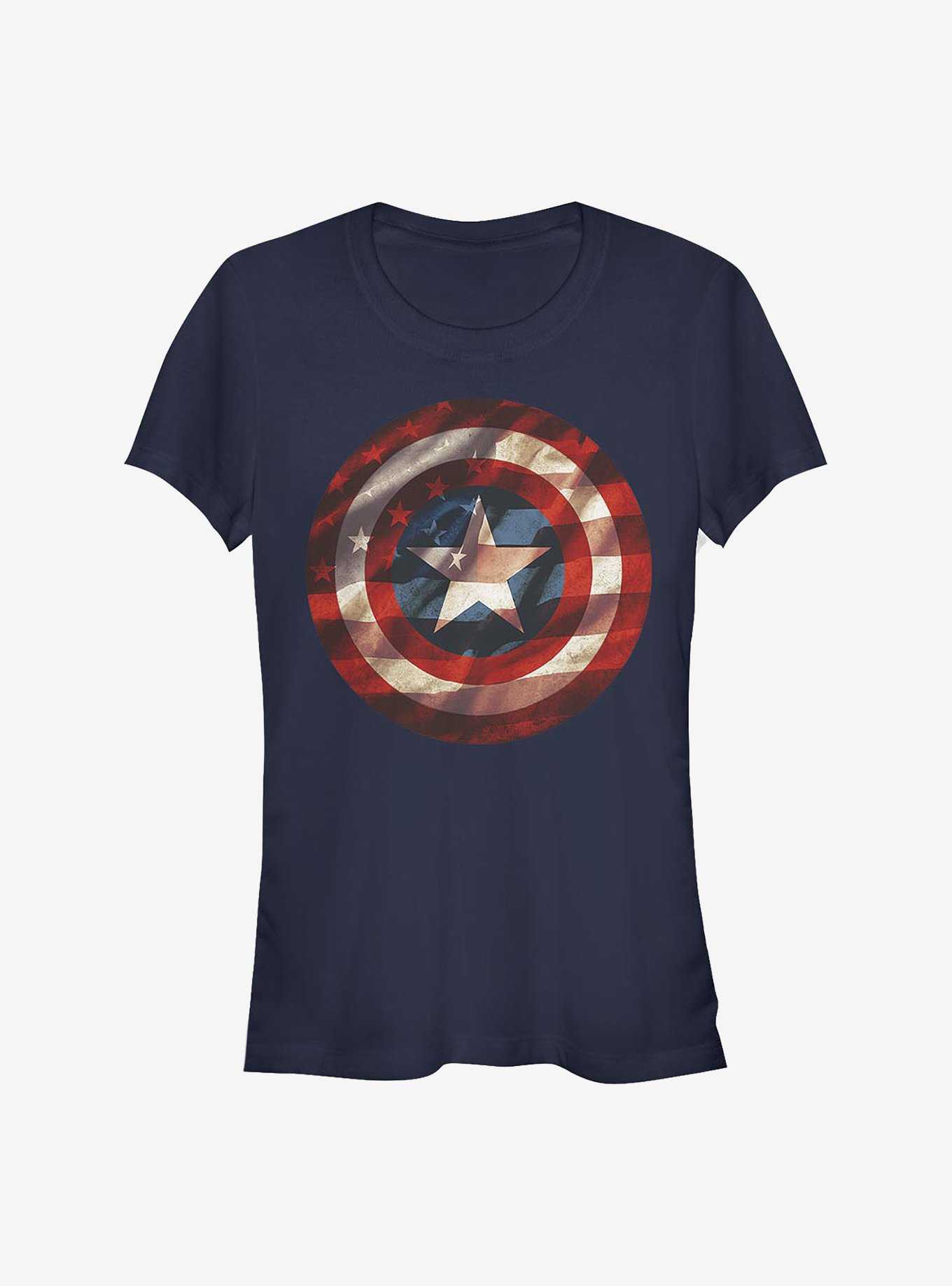 Marvel Captain America Flag Shield Girls T-Shirt, , hi-res