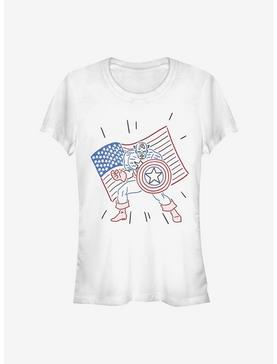 Marvel Captain America Line Art Girls T-Shirt, , hi-res