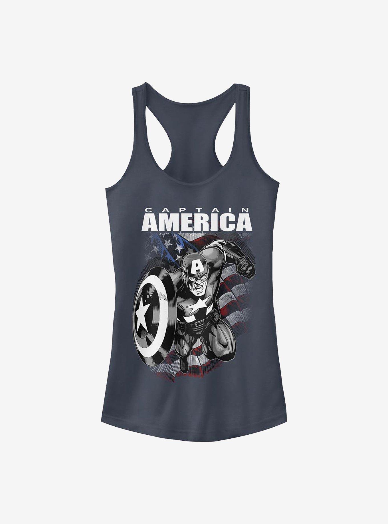 Marvel Captain America Fighter Girls Tank, INDIGO, hi-res