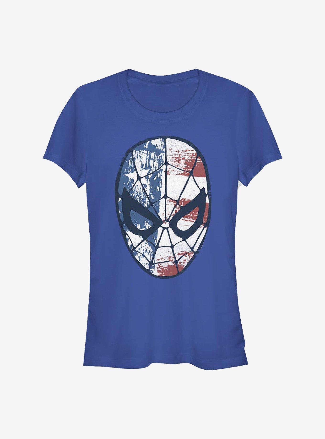 Marvel Spider-Man American Flag Girls T-Shirt, , hi-res