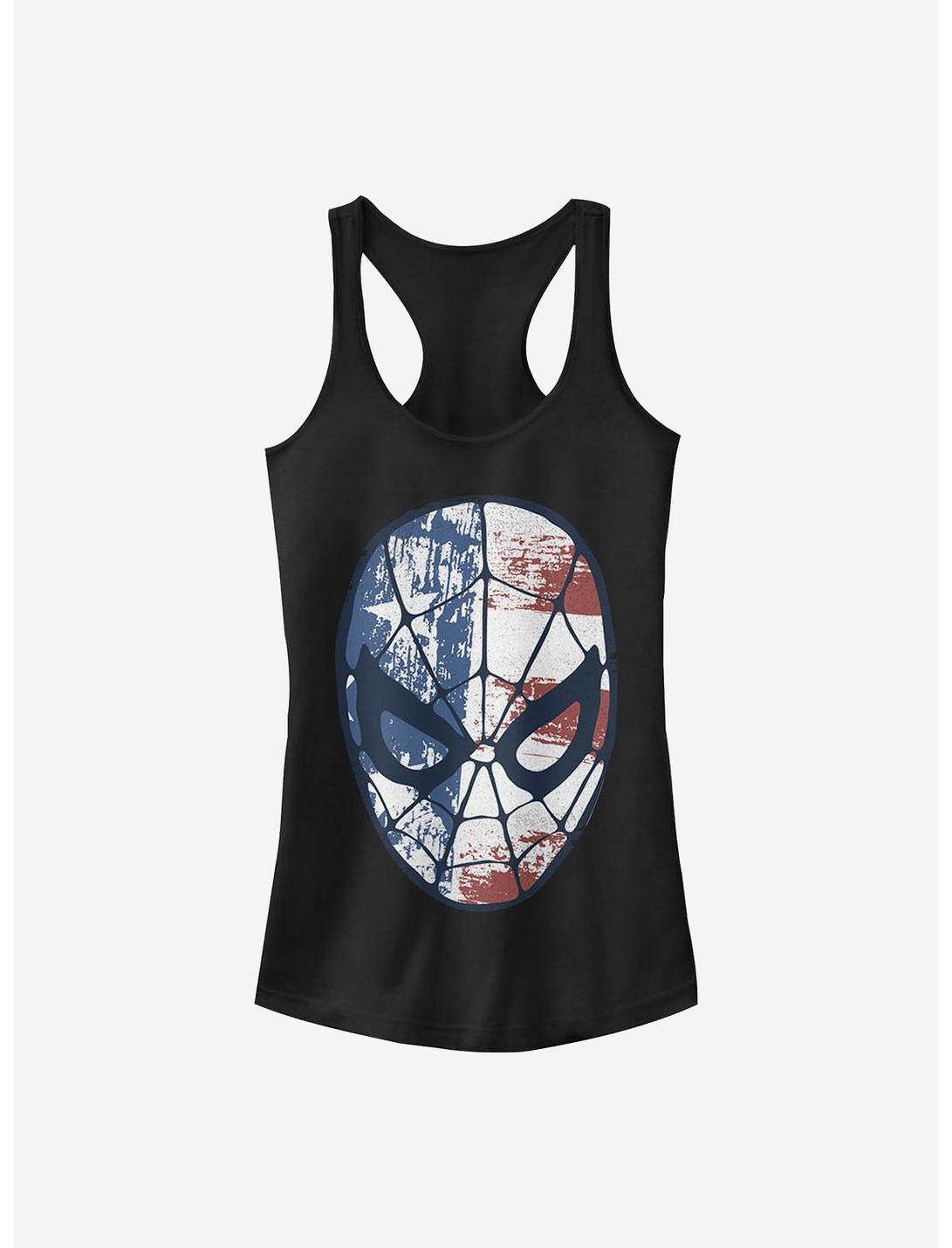 Marvel Spider-Man American Flag Girls Tank, BLACK, hi-res