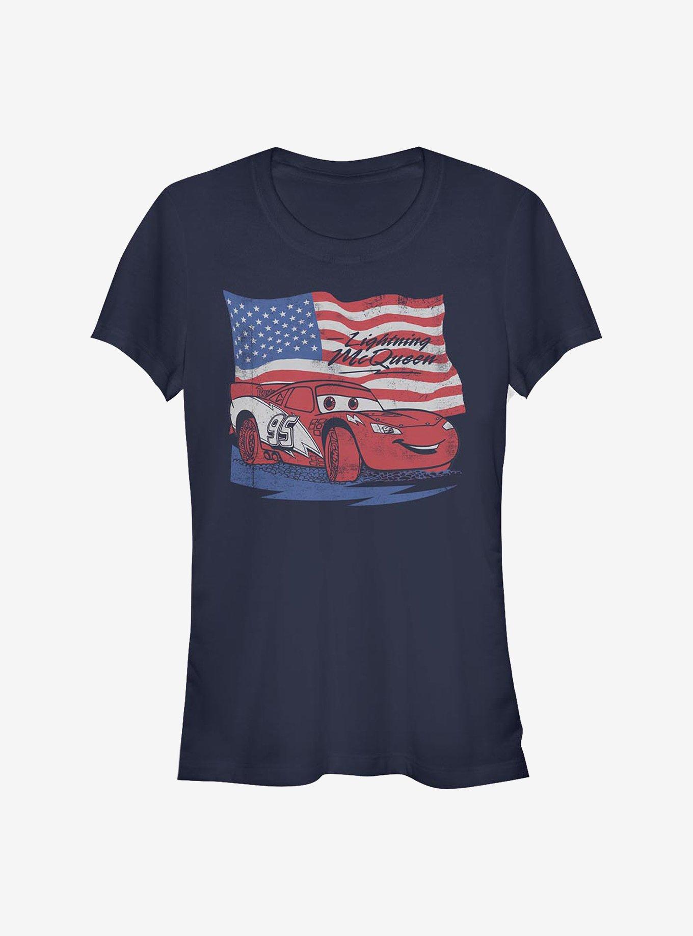 Disney Pixar Cars Lightning Flag Girls T-Shirt