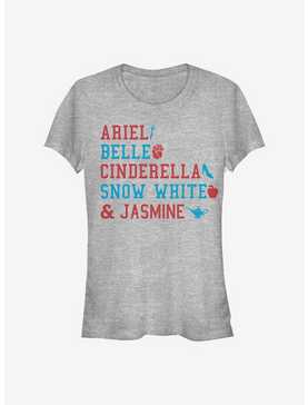 Disney Princess America Stacked Names Girls T-Shirt, , hi-res