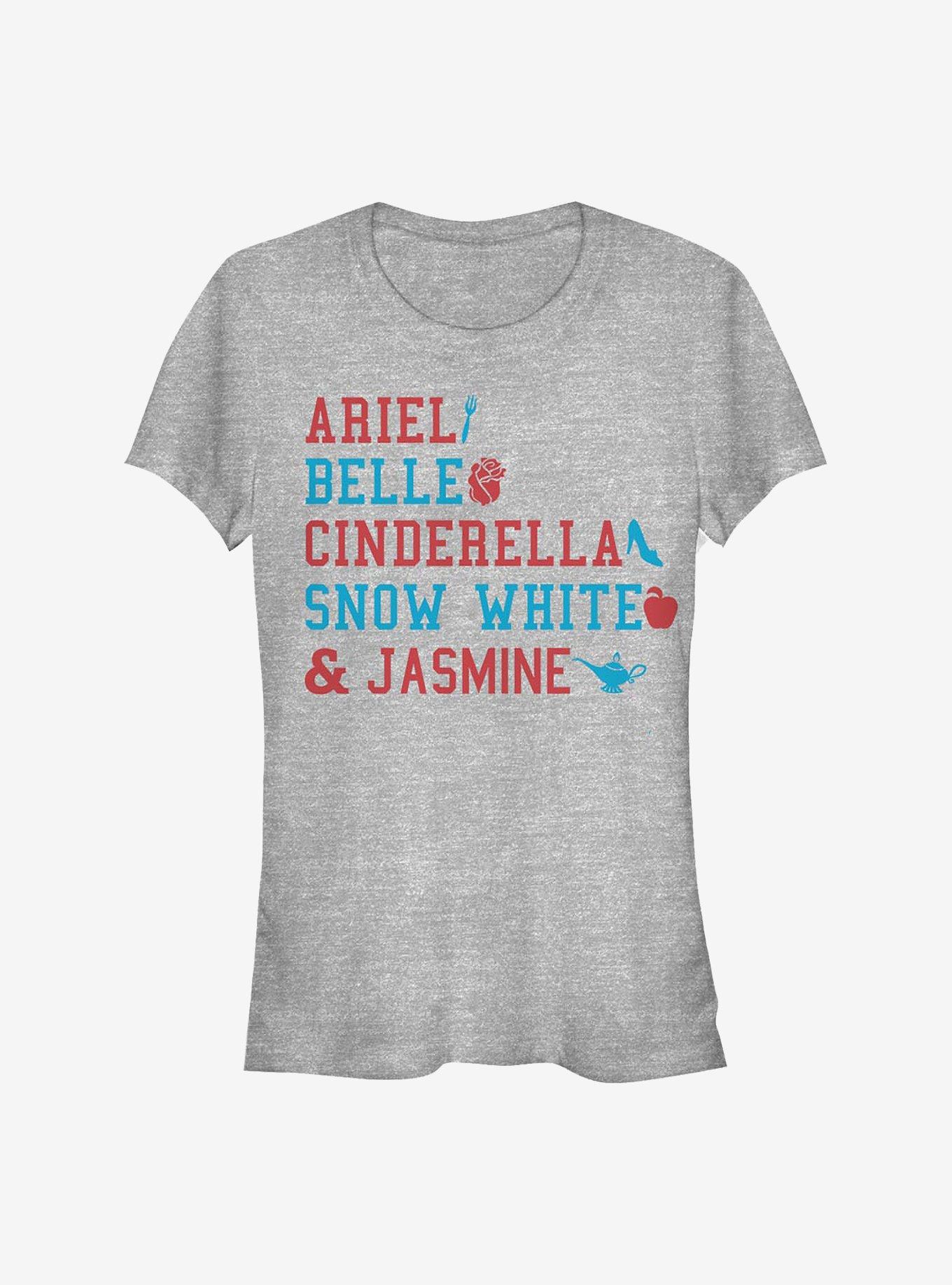 Disney Princess America Stacked Names Girls T-Shirt, , hi-res