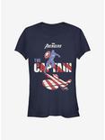 Marvel Captain America The Captain Girls T-Shirt, NAVY, hi-res