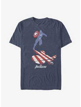 Marvel Captain America Silhouette T-Shirt, NAVY HTR, hi-res